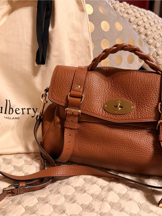 Mulberry Handbags - Mulberry Bright Oak Leather Braided Alexa- Handle Shoulder Bag